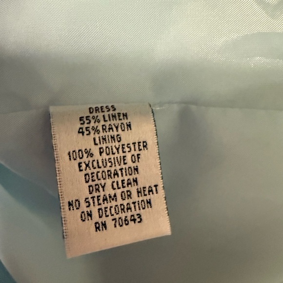 Willow Glenn Shift Dress Size 8 Blue Brown Linen - Picture 3 of 8